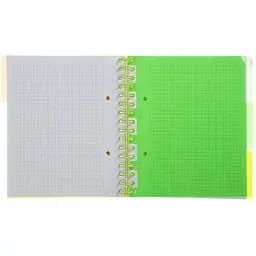 Зошит на пружині Buromax Neon В5 (170x205) 120 аркушів 3 PVC розділювачі жовтий (BM.24359911-08) - мініатюра 2