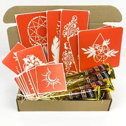 Набір хни з трафаретами для біо-тату №6 Fresh Tattoo henna-set-06 - мініатюра 6