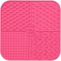 Миска-килимок для собак та котів Waudog Silicone для злизування 190х190х10 мм рожевий
