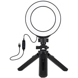 Кольцевая USB LED лампа Puluz PKT3058B 4.7+ штатив 12 см