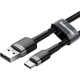 Кабель Baseus Cafule Cable USB to Type-C 3A 0.5m CATKLF-AG1 Black-Grey - мініатюра 3