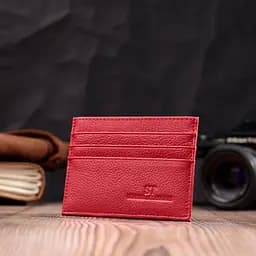 Яскравий кард-кейс із натуральної шкіри ST Leather 22445 червоний - мініатюра 5