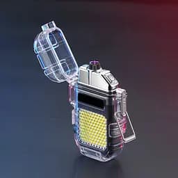 Электроимпульсная USB зажигалка с фонариком Double Arc Lighter, подарочная, две дуги, аккумуляторная