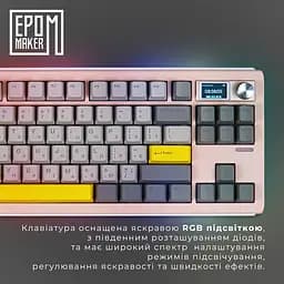 Клавіатура Epomaker Shadow-S Wisteria Linear Pink механічна бездротова (SHS-P-WL) - мініатюра 11