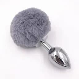 Анальна пробка з хвостом SKN-Z20 (розмір S), Сірий