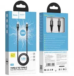 Кабель Hoco X50 Type-C to Type-C Exquisito 100W charging data cable L-1 м Чорний - мініатюра 3