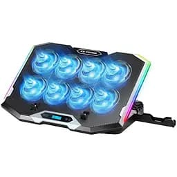Охолоджувальна підставка для ноутбука до 17.3 дюймів Ice Coorel K-10 8xfans 2xUSB LCD RGB