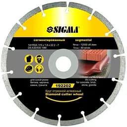 Круг відрізний алмазний сегментований Sigma Ø110×1.8×22.2 мм 12000об/хв (1922011)