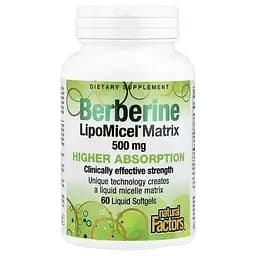 Берберін Berberine LipoMicel Matrix Natural Factors 60 гелевих капсул