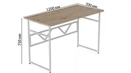 Комп'ютерний стіл Ferrum-decor Раян 75x100x70 білий ДСП Дуб Артізан 32мм (FRD-101159) - мініатюра 3