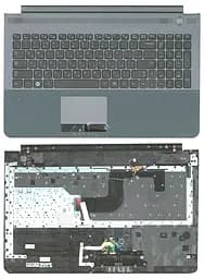 Клавіатура для ноутбука Samsung (RC520) Чорна, (Сіра верхня частина) - мініатюра 3