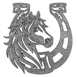 Елочная игрушка MIS LT Лошадь-подкова 11х11х0,5 см серебряный