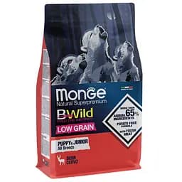 Сухой корм Monge Dog Вwild Low Grain Puppy&Junior, для щенков, оленина, 2,5 кг