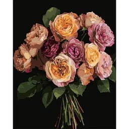 Картина по номерам Strateg Оранжевый букет на черном фоне 40 x 50 см (AH1279)