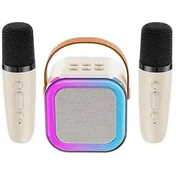 Дитяча портативна Bluetooth колонка з 2 мікрофонами 10Вт з RGB підсвічуванням Міні караоке 2000mAh K12