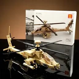 Конструктор вертоліт WANGE AH-64 Apache гелікоптер армії США військова авіація техніка, 259 деталей - мініатюра 6