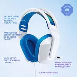 Ігрова гарнітура Logitech G335 Wired Gaming Headset White (981-001018) - мініатюра 6