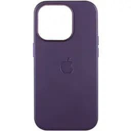 Шкіряний чохол Leather Case (AAA) with MagSafe and Animation для Apple iPhone 14 Pro (6.1) Deep Violet