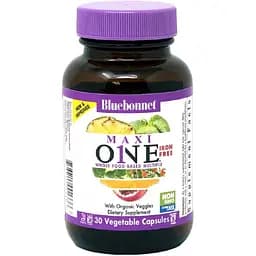 Мультивітаміни без заліза Bluebonnet Nutrition Maxi One Iron Free 30 вегетаріанських капсул