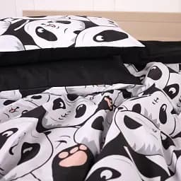 Наволочка MirSon Ranforce Elite 17-4850 Panda 40х40 см чорно-біла (2200009585036)