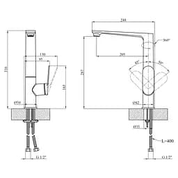 Змішувач для кухні Kroner Element 211512A-0101 (CV035977) - мініатюра 9