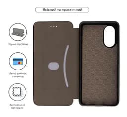 Чехол-книжка для ZTE Blade A34, G-Case, черный, кожаный чехол-книга из экокожи (PU) и TPU, с магнитом, с подставкой и вместительным кардхолдером, противоударный, защита всего корпуса, ArmorStandart (ARM78993) - мініатюра 3
