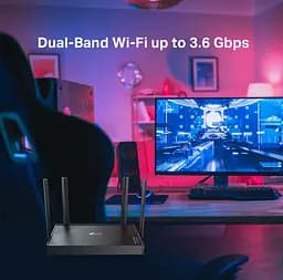 TP-Link Маршрутизатор Archer BE220 BE3600, 4x GE LAN, 1x GE WAN, MESH - мініатюра 6