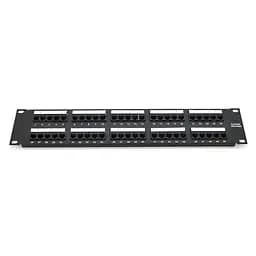 Патч-панель телефонна PiPo 50 портів UTP DUAL кат 3 19" 2U неекранована чорна (73-00889)