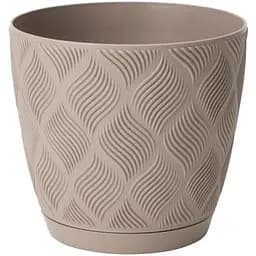 Горщик для квітів Form-Plastic Flow-13 з підставкою 1.14 л бежевий (5010-051)