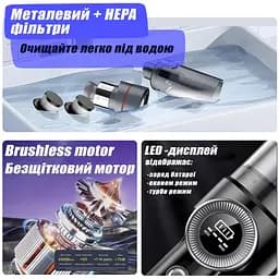 Автомобільний пилосос Aspiring потужний USB акумуляторний ручний бездротовий 200W - мініатюра 2