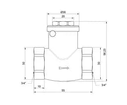 Зворотний клапан пелюстковий Thermo Alliance Standart 3/4" ВВ (низького тиску) SD242W20 - мініатюра 3