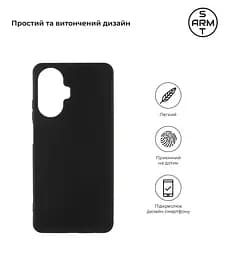 Чехол-накладка для смартфона Realme C55, противоударный, силиконовый, термополиуретановый (ТПУ), с защитой камеры и корпуса, черный, защита всего корпуса, ArmorStandart (ARM67927) - мініатюра 2