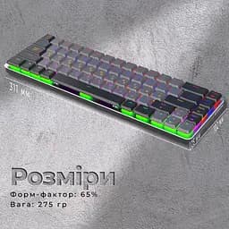 Клавіатура GamePro Red Swich Low Profile Wireless Dark Gray бездротова (MK122R) - мініатюра 13