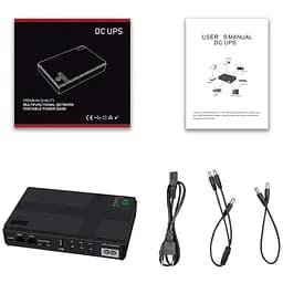 ДБЖ UPS для роутера DC1018P 12000 mAh 12V/ 9V/ 5V для пристроїв постійного струму (модем, термінал, ONU, GPON, камера) black - мініатюра 3