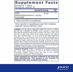 ДГЕА Pure Encapsulations DHEA 10 мг 60 капсул - мініатюра 2