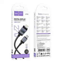 Кабель Hoco X118 Generous PD27W charging data cable with display iP Чорний - мініатюра 2