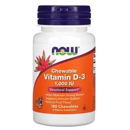 Вітаміни та мінерали NOW Vitamin D3 1000 IU, 180 жувальні таблетки