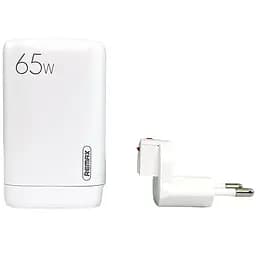 Швидка GaN зарядка 65W REMAX RP-U55 PD+QC 1xUSB-A 2xType-C EU Білий - мініатюра 5