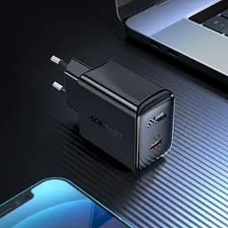Мережевий зарядний пристрій Acefast A1 Type-C PD 20W чорний - мініатюра 2