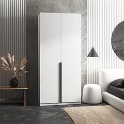 Шафа для одягу Vays M-27 Білий, з штангою та полицями, ЛДСП, 100×50×220 см - для спальні, вітальні, передпокою