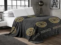 Плед-покрывало TAG Велсофт (микрофибра) 200x230 см Версаче черный всесезонное покрывало из мягкой микрофибры для кровати