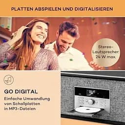 Програвач вінілу Auna Bella Ann радіо DAB+/FM USB Bluetooth (10039054) - мініатюра 3