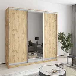 Шафа-купе тридверна MebelStar Комбо AL 2ДСП/Дзеркало 210x60x210 см Дуб тахо (MBS-4300)