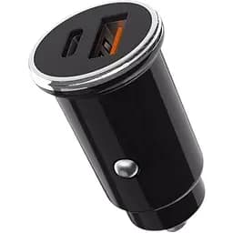 Автомобильное зарядное устройство XO CC25 1 USB QC 3.0 Type-C PD Black