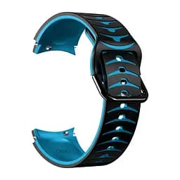 Ремінець для Samsung Galaxy Watch 4 44mm - чорно-синій ширина кріплення 20мм силікон Watchbands Scales (W35-4WB10289017) - мініатюра 3