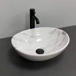 Умивальник VBI Parma calcatta glossy накладний VBI-011024, Мрамор - мініатюра 5