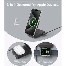 Бездротовий зарядний пристрій Anker MagGo 3-in-1 Qi2 Black (A2918) [162989] - мініатюра 7