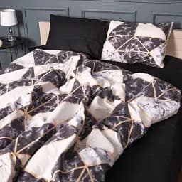 Підковдра MirSon Бязь 17-0693 Marbe Black Blocks 200х220 см (2200010453652)