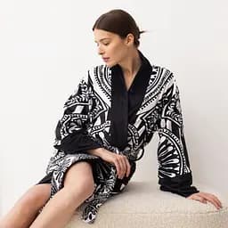 Кімоно жіноче з плюшевого велюру Kimono Noire 18130 M - мініатюра 5