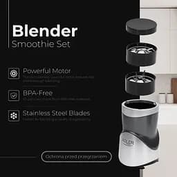 Фітнес-блендер Adler AD 4084 500Вт/Pulse/4 скляні пляшки 700мл, 2x500мл, 300мл (AD4084) - мініатюра 2